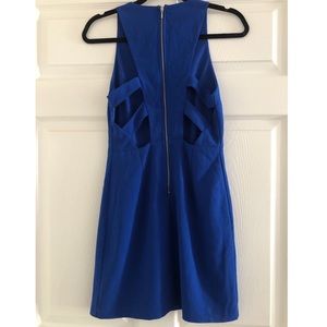 Blue dress with open back detail
